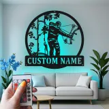 Insegna in metallo LED personalizzata per cacciatori di archi - Regalo per appassionati di tiro con l'arco - Decorazione per man cave 2