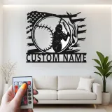 Insegna in metallo personalizzata per giocatore di softball con luce LED regalo per atleti decorazione per stanza sportiva 2