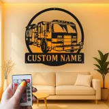Personalized Firefighter LED Sign | Custom Metal Wall Art | Fire Station Decor | Gift for American Hero