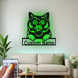 Personalisierte LED-Metall-Wandkunst mit Katze – Geschenk für Katzenliebhaber für Wohn- oder Schlafzimmer 1