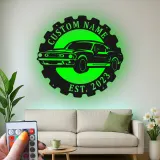 Custom Muscle Car Led Light Metal Wall Art Personalized Gift for Car Enthusiasts Garage or Man Cave Decor 2