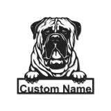Custom Bulldog Led Light Metal Wall Art Personalized Pet Parent Gift Living Room Dog Decor