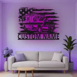 Décoration murale en métal personnalisée avec éclairage LED Ambulance - Cadeau personnalisé pour les EMTs et décoration de bureau des services d'urgence