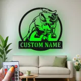 Insegna in metallo personalizzata con luce LED a forma di toro, regalo per allevatori, decorazione rustica per il soggiorno
