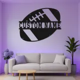 Custom Football LED Sign | Personalized Metal Name Art for Game Room | Athlete Gift & Boys Room Decor