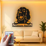 Décoration murale en métal LED personnalisée pour chien, cadeau pour les amoureux des animaux, décoration de salon ou de chambre