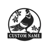 Personalized Pigeon LED Sign | Custom Metal Bird Art | Rock Dove Silhouette Wall Decor | Gift for Bird Lovers