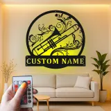 Custom Trumpet Led Light Metal Wall Art Personalized Musician Gift Music Room Decor for Brass Lovers