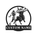 Cartel de metal LED personalizado de Matador y Toro, regalo para entusiastas de la tauromaquia, decoración para sala de estar