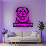 Décoration murale en métal LED personnalisée pour chien Terrier - Cadeau pour les propriétaires d'animaux