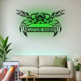 Custom Crab Led Light Metal Wall Art Personalized Coastal Gift for Beach Lovers Nautical Decor for Beach House