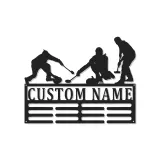 Personalisierte LED-Metall-Wandkunst für Curling-Teams – Sportgeschenk für Athleten, Deko fürs Spielzimmer