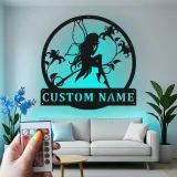 Cartel LED de hada personalizado | Arte mural de metal con nombre personalizado | Decoración mágica para guardería y habitación de niña | Regalo encantador de jardín encantado