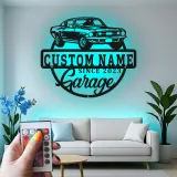 Insegna in metallo LED personalizzata per auto classiche regalo per appassionati di auto decorazione per garage 2