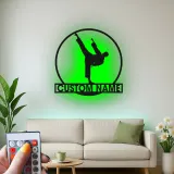 Insegna con nome personalizzata per Karate | Arte in metallo LED per dojo e palestra | Decorazione personalizzata per arti marziali
