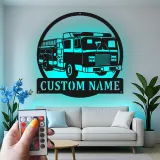 Cartel de camión de bomberos personalizado | Arte metálico LED para decoración de estación de bomberos | Regalo personalizado para bombero