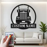 Custom Semi Truck Led Light Metal Wall Art Personalized Gift for Truckers Garage or Man Cave Decor 11
