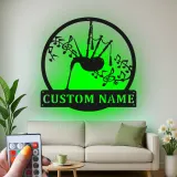 Insegna in metallo retroilluminata con musica di cornamusa regalo per musicisti decorazione unica per sala musica