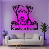 Custom Dog Led Light Metal Wall Art Personalized Pet Parent Gift Living Room Decor for Dog Lovers 4