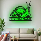 Custom Snail Metal Wall Art | LED Backlit Garden Sign | Personalized Patio Decor | Nature Lover Gift