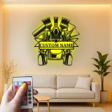 Décoration murale en métal personnalisée Outils de peintre avec rétroéclairage LED Cadeau personnalisé pour artistes Décoration de studio pour peintres