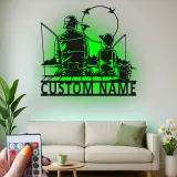Custom Fishing LED Metal Wall Art | Personalized Father & Son Decor | Lake House & Cabin Gift