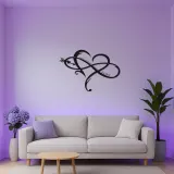 Signe LED en métal cœur infini personnalisé | Décoration murale avec nom et date | Cadeau romantique d’anniversaire pour couple | Déco chambre