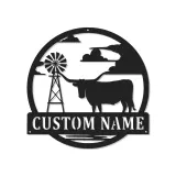Texas Longhorn Metal Sign | Custom LED Wall Art for Modern Farmhouse Decor | Personalized Rancher & Cowboy Gift