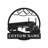 Insegna LED per Camion Personalizzata | Arte in Metallo Big Rig | Regalo per Camionisti e Decorazione Man Cave