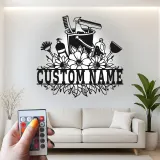 Custom Cleaning Supplies Led Light Metal Wall Art Housewarming Gift for Cleaners Laundry Room Decor