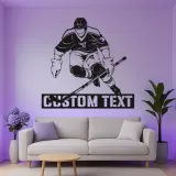Personalisierte Hockey Wandkunst | Individuelles LED Metallschild für das Spielzimmer | Geschenk für Hockeyspieler