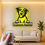 Insegna in metallo LED personalizzata per cani - Regalo per genitori di animali - Decorazione per soggiorno per amanti dei cani 1