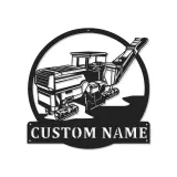 Décoration murale en métal LED personnalisée pour excavateur - Cadeau pour passionnés de construction, décoration de garage ou de bureau