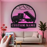 Cartel de metal LED de camión volquete personalizado, regalo para entusiastas de camiones, decoración para garaje u oficina