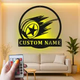 Custom Yo-Yo Led Light Metal Wall Art Personalized Gift for Toy Enthusiasts Game Room Decor