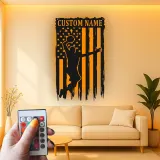 Insegna in metallo personalizzata con luce LED per giocatore di basket - Regalo sportivo per atleti e decorazione per sala giochi