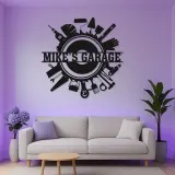 Enseigne LED personnalisée pour garage | Décoration murale en métal personnalisée avec outils | Déco atelier et man cave | Cadeau pour bricoleur