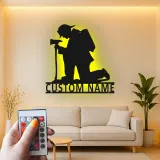 Panneau en métal personnalisé pour pompier | Décoration murale LED personnalisée | Décor de caserne et cadeau pour premier intervenant