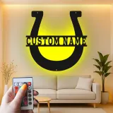 Personalized Horseshoe Sign with LED | Custom Name Metal Wall Art | Rustic Farmhouse & Barn Decor | Gift for Horse Lover