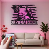 Cartel de metal LED personalizado de Granja de Cerdos, regalo para agricultores, decoración rústica de granero