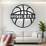 Personalisierte Basketball LED-Beleuchtung Metall-Wandkunst Sportgeschenk für Athleten