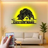 Décoration murale en métal LED personnalisée pour chien, cadeau pour les amoureux des animaux, décoration de salon