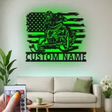 Décoration murale en métal personnalisée pour motoneigistes avec rétroéclairage LED