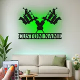 Insegna in metallo personalizzata con luce LED per macchine tatuatrici - Regalo unico per artisti del tatuaggio e decorazione per studi