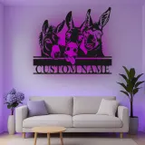Insegna in metallo LED Donkey Trio Personalizzata Regalo per Fattoria Decorazione Soggiorno Rustico