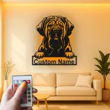 Custom Mastiff Led Light Metal Wall Art Personalized Dog Lover Gift Living Room Pet Decor 5