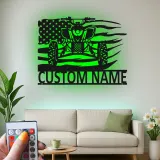 Cartel de metal personalizado con luz LED de quad para ATV, regalo personalizado para entusiastas del aire libre, decoración para garaje o man cave
