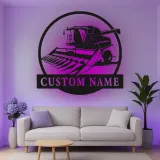 Custom Combine Harvester Led Light Metal Wall Art Farmer Gift Rustic Farmhouse Decor 1