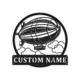 Custom Zeppelin Led Light Metal Wall Art Personalized Aviation Gift for Him Office or Man Cave Decor