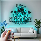 Custom Cleaning Supplies Led Light Metal Wall Art Housewarming Gift for Cleaners Laundry Room Decor